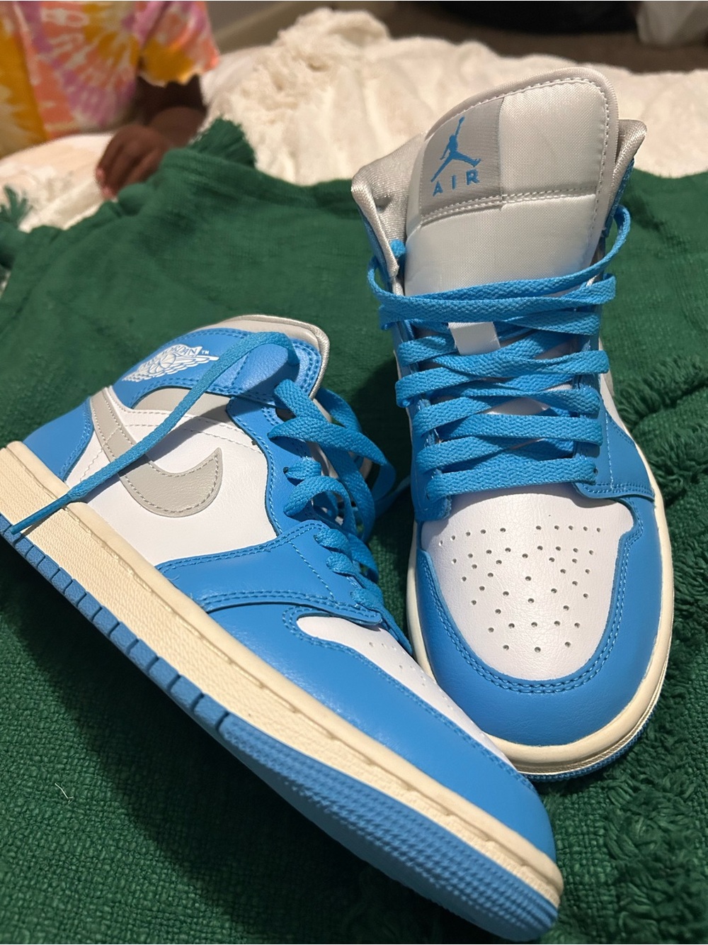 Jordan Kids Sneakers in University Blue and White
